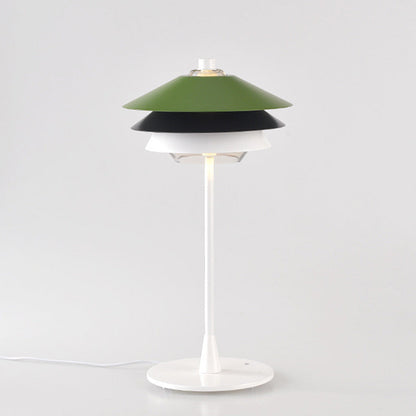 Contemporary Scandinavian Aluminum Glass Lampshade 1 - Light Table Lamp For Living Room