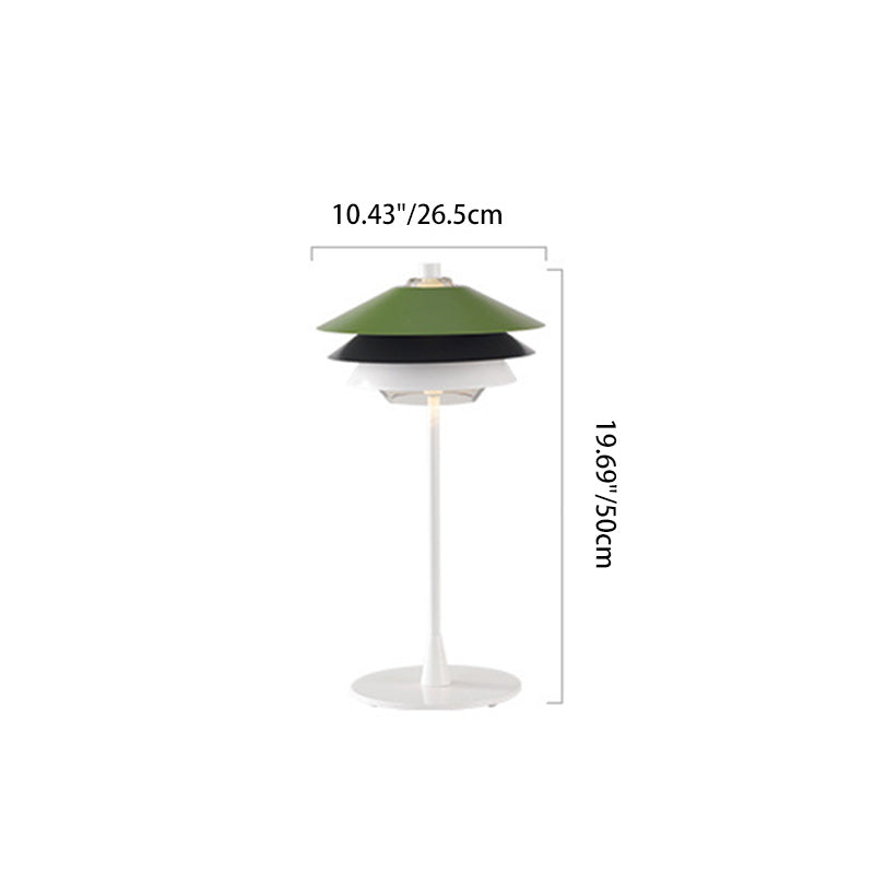 Contemporary Scandinavian Aluminum Glass Lampshade 1 - Light Table Lamp For Living Room
