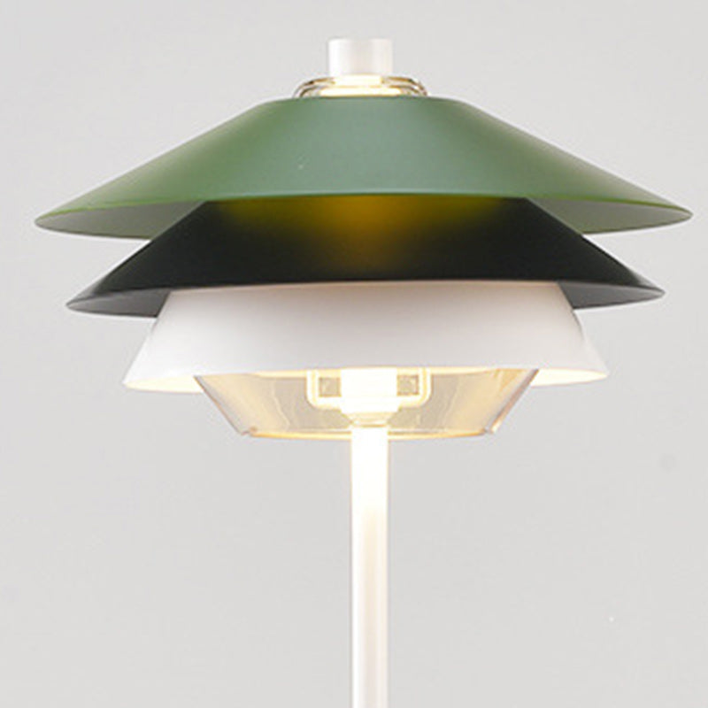 Contemporary Scandinavian Aluminum Glass Lampshade 1 - Light Table Lamp For Living Room