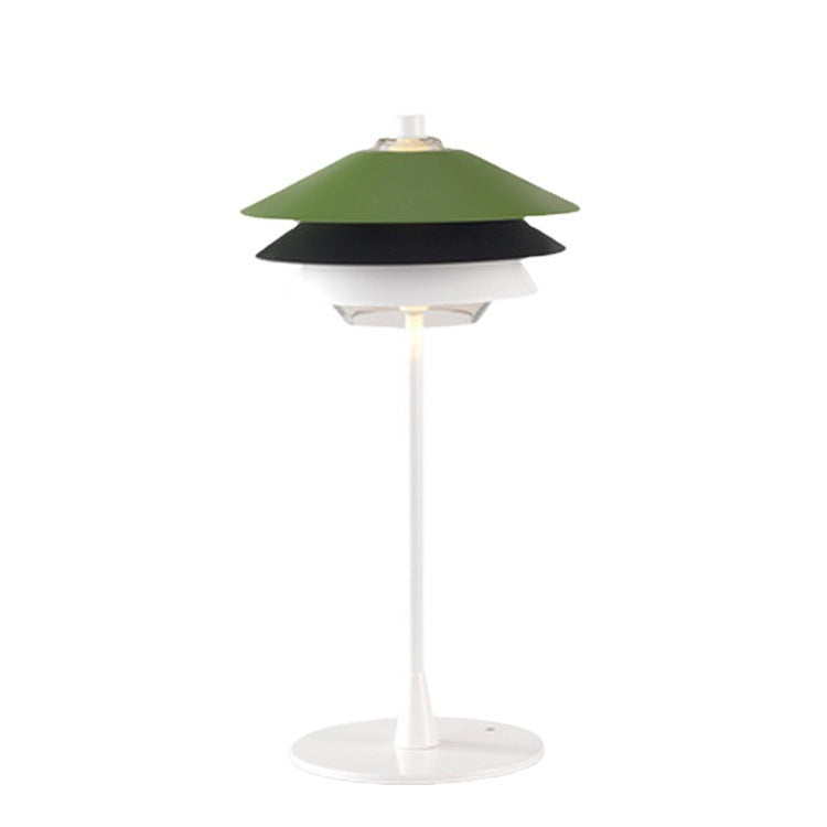 Contemporary Scandinavian Aluminum Glass Lampshade 1 - Light Table Lamp For Living Room