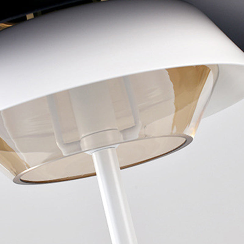 Contemporary Scandinavian Aluminum Glass Lampshade 1 - Light Table Lamp For Living Room