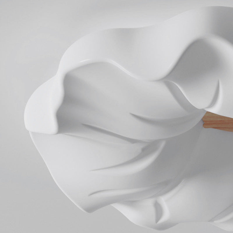 Contemporary Nordic Cream Flower Acrylic Lampshade Iron LED Flush Mount Ceiling Light For Bedroom