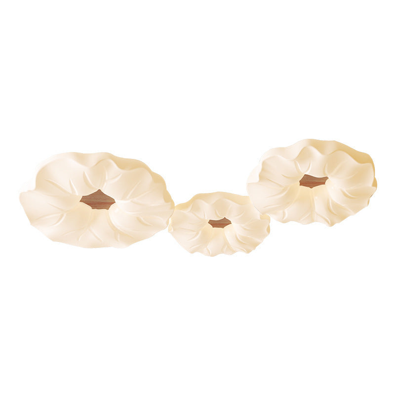 Contemporary Nordic Cream Flower Acrylic Lampshade Iron LED Flush Mount Ceiling Light For Bedroom