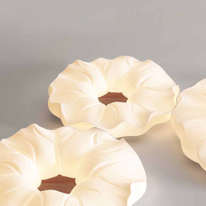 Contemporary Nordic Cream Flower Acrylic Lampshade Iron LED Flush Mount Ceiling Light For Bedroom