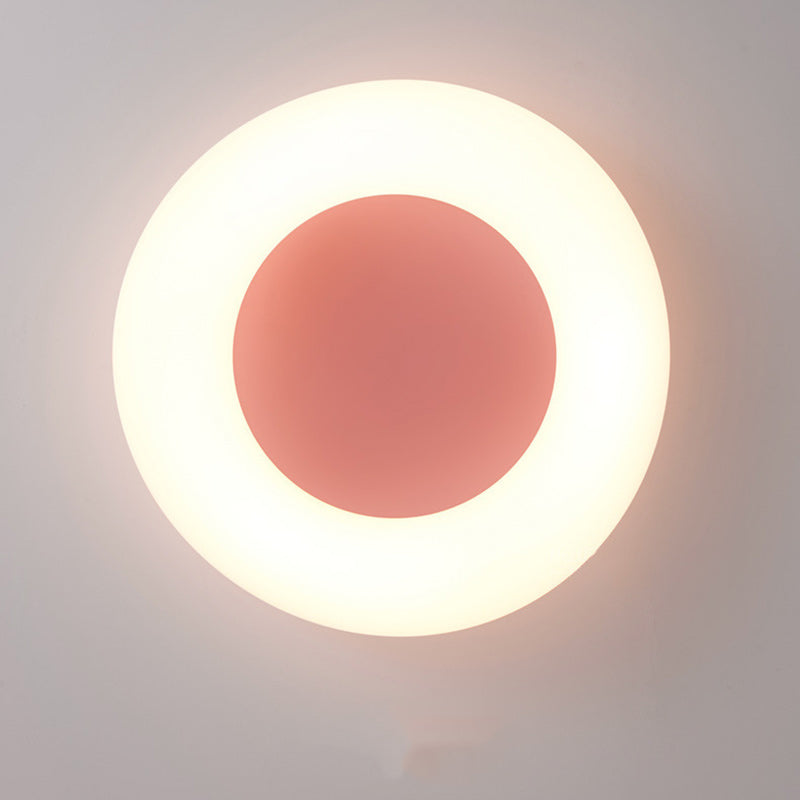 Contemporary Nordic Donut Roto-molding Lampshade LED Flush Mount Ceiling Light For Bedroom