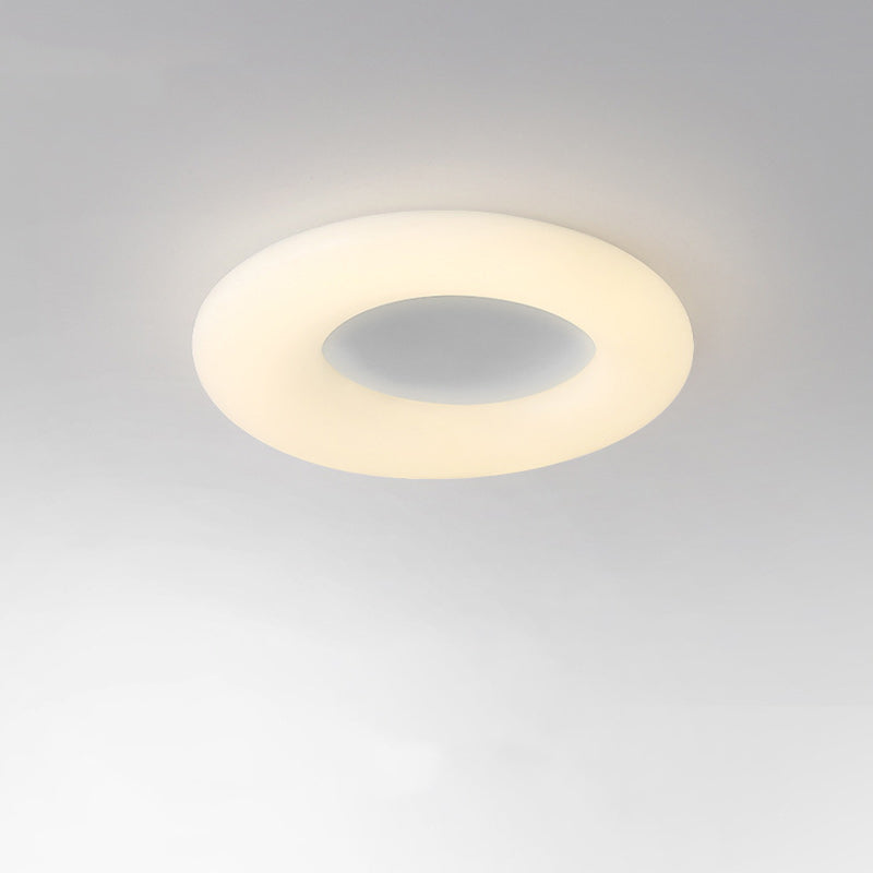 Contemporary Nordic Donut Roto-molding Lampshade LED Flush Mount Ceiling Light For Bedroom