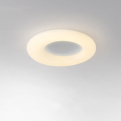 Contemporary Nordic Donut Roto-molding Lampshade LED Flush Mount Ceiling Light For Bedroom