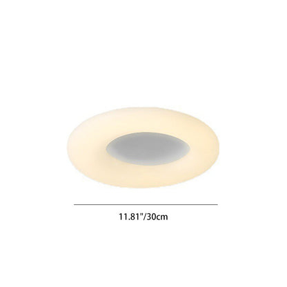 Contemporary Nordic Donut Roto-molding Lampshade LED Flush Mount Ceiling Light For Bedroom