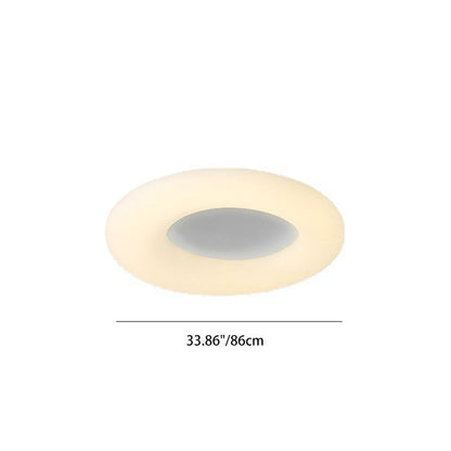 Contemporary Nordic Donut Roto-molding Lampshade LED Flush Mount Ceiling Light For Bedroom