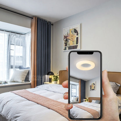 Contemporary Nordic Donut Roto-molding Lampshade LED Flush Mount Ceiling Light For Bedroom