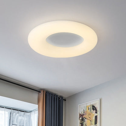 Contemporary Nordic Donut Roto-molding Lampshade LED Flush Mount Ceiling Light For Bedroom