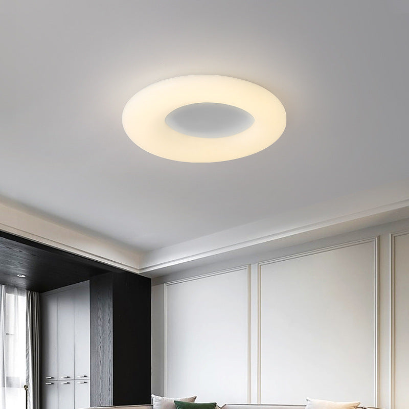 Contemporary Nordic Donut Roto-molding Lampshade LED Flush Mount Ceiling Light For Bedroom