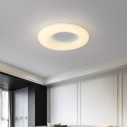 Contemporary Nordic Donut Roto-molding Lampshade LED Flush Mount Ceiling Light For Bedroom