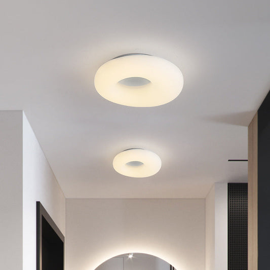 Contemporary Nordic Donut Roto-molding Lampshade LED Flush Mount Ceiling Light For Bedroom