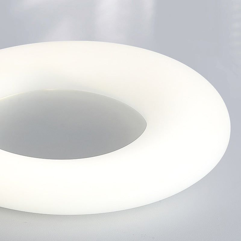 Contemporary Nordic Donut Roto-molding Lampshade LED Flush Mount Ceiling Light For Bedroom