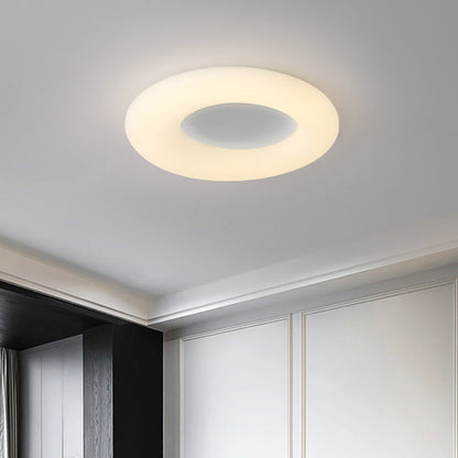 Contemporary Nordic Donut Roto-molding Lampshade LED Flush Mount Ceiling Light For Bedroom