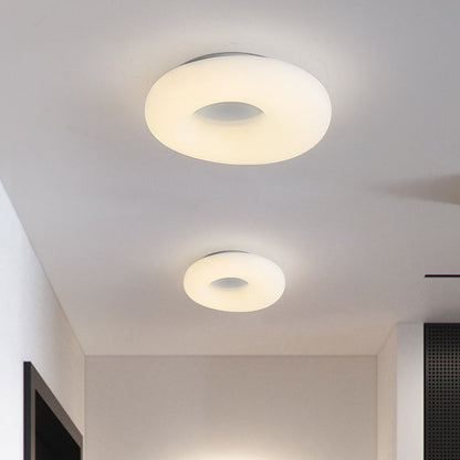Contemporary Nordic Donut Roto-molding Lampshade LED Flush Mount Ceiling Light For Bedroom