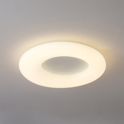 Contemporary Nordic Donut Roto-molding Lampshade LED Flush Mount Ceiling Light For Bedroom