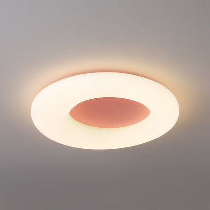 Contemporary Nordic Donut Roto-molding Lampshade LED Flush Mount Ceiling Light For Bedroom