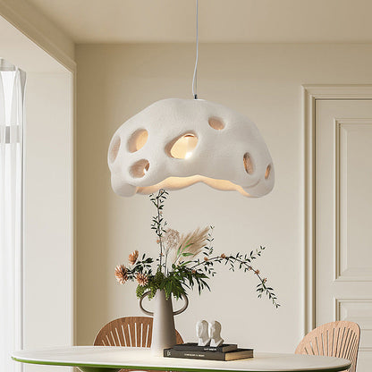 Contemporary Scandinavian Holes Full Polystyrene 1 - Light Chandelier For Dining Room