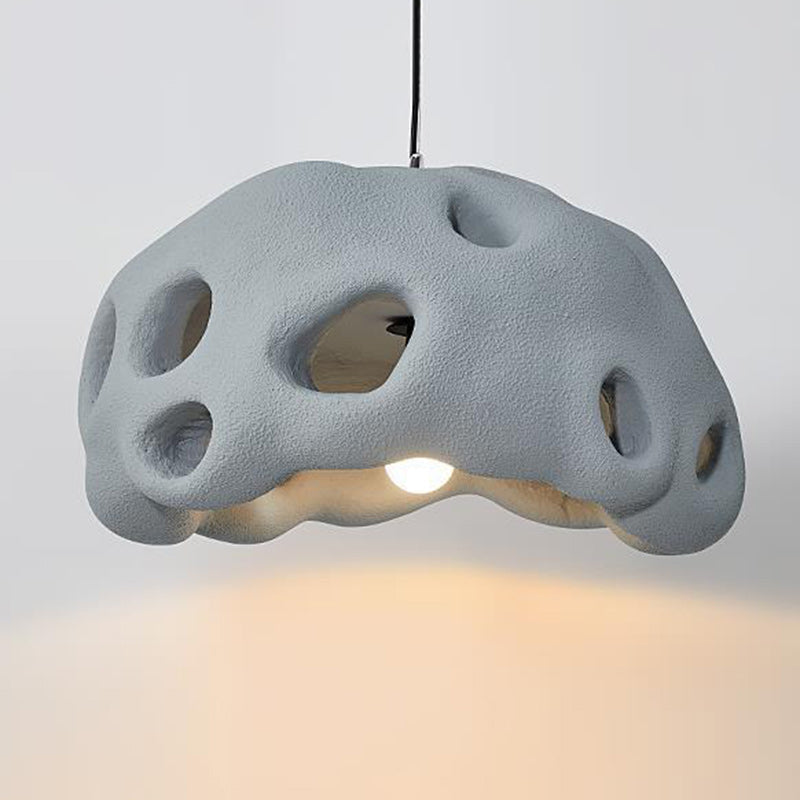 Contemporary Scandinavian Holes Full Polystyrene 1 - Light Chandelier For Dining Room