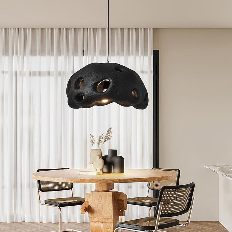 Contemporary Scandinavian Holes Full Polystyrene 1 - Light Chandelier For Dining Room