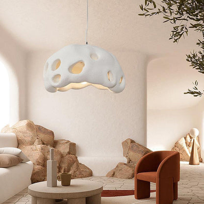 Contemporary Scandinavian Holes Full Polystyrene 1 - Light Chandelier For Dining Room