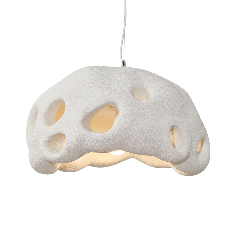 Contemporary Scandinavian Holes Full Polystyrene 1 - Light Chandelier For Dining Room