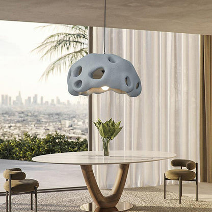 Contemporary Scandinavian Holes Full Polystyrene 1 - Light Chandelier For Dining Room