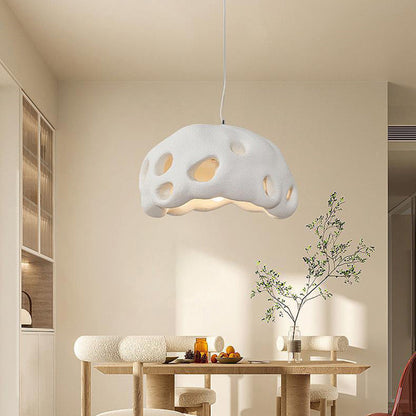 Contemporary Scandinavian Holes Full Polystyrene 1 - Light Chandelier For Dining Room