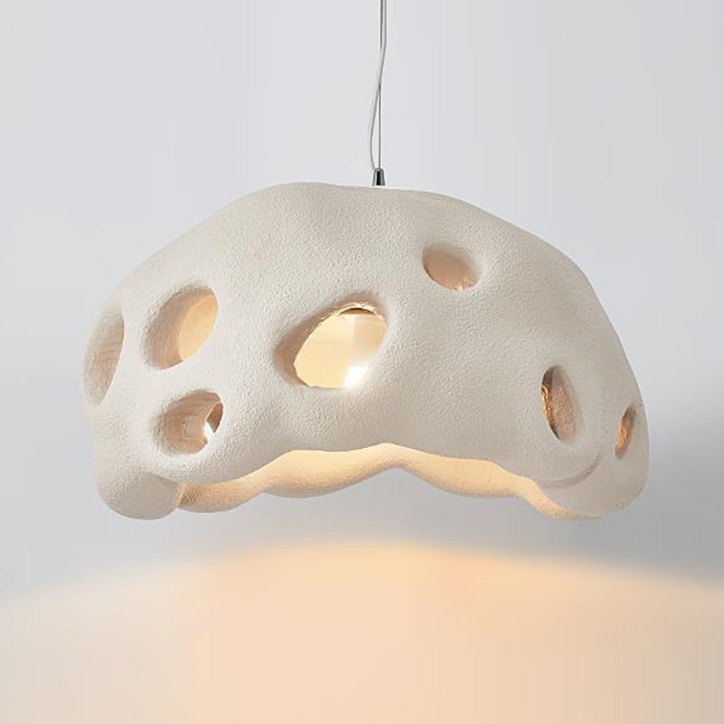 Contemporary Scandinavian Holes Full Polystyrene 1 - Light Chandelier For Dining Room