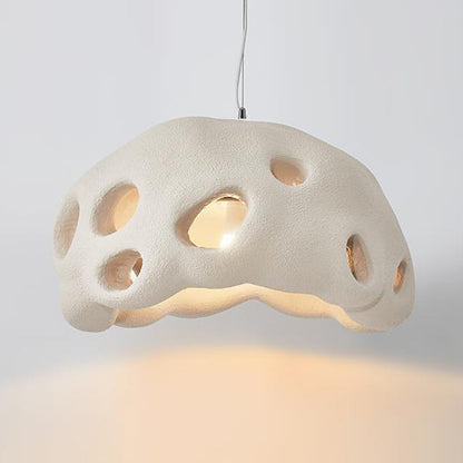 Contemporary Scandinavian Holes Full Polystyrene 1 - Light Chandelier For Dining Room