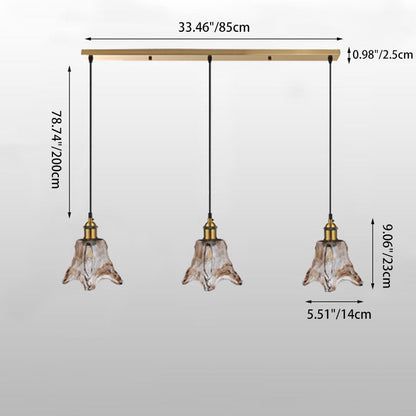 Contemporary Nordic Transparent Glass Lampshade Hardware 3 - Light Chandelier For Dining Room