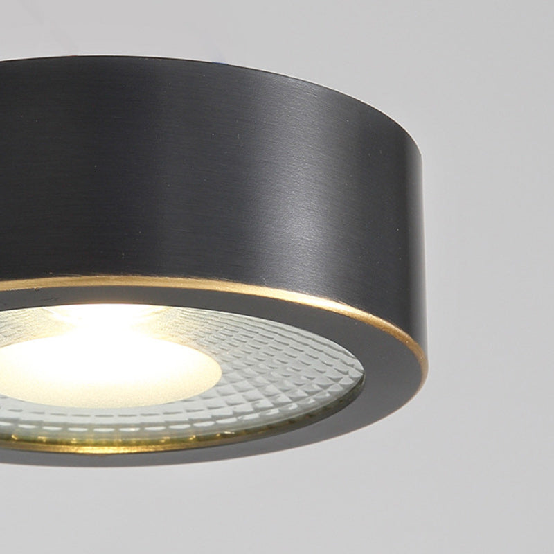 Modern Minimalist Round Full Copper Downlight LED Flush Mount Ceiling Light For Hallways