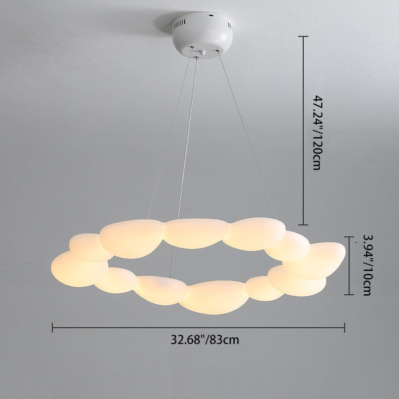ثريا LED بتصميم معاصر من البولي إيثيلين بتصميم حصى اسكندنافي لغرفة الطعام