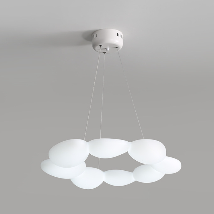 ثريا LED بتصميم معاصر من البولي إيثيلين بتصميم حصى اسكندنافي لغرفة الطعام