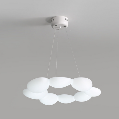 ثريا LED بتصميم معاصر من البولي إيثيلين بتصميم حصى اسكندنافي لغرفة الطعام