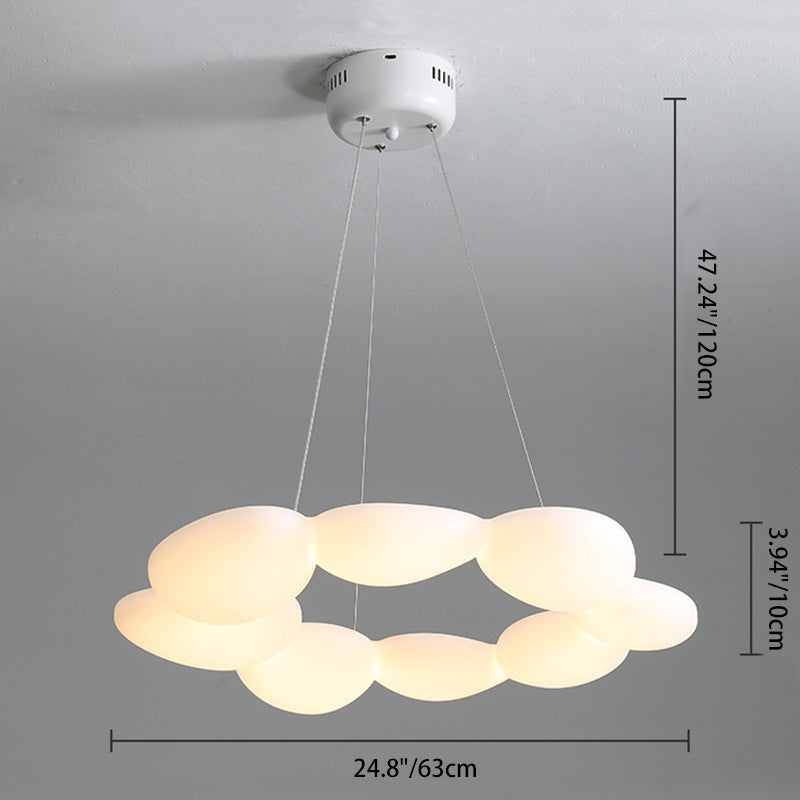 ثريا LED بتصميم معاصر من البولي إيثيلين بتصميم حصى اسكندنافي لغرفة الطعام