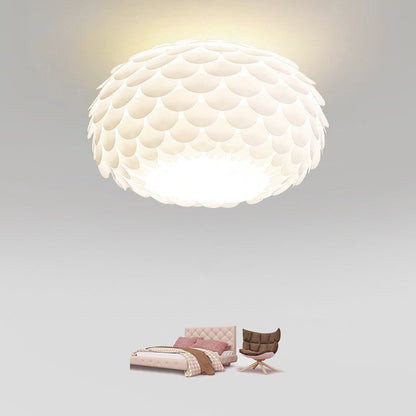 Contemporary Creative Fish Scales Iron Acrylic Lampshade 2/4 - Light Flush Mount Ceiling Light For Living Room