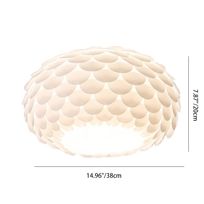 Contemporary Creative Fish Scales Iron Acrylic Lampshade 2/4 - Light Flush Mount Ceiling Light For Living Room