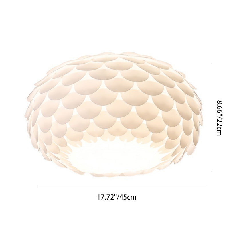 Contemporary Creative Fish Scales Iron Acrylic Lampshade 2/4 - Light Flush Mount Ceiling Light For Living Room