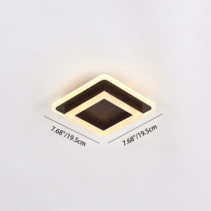 Contemporary Simplicity Round Square Iron PVC LED Flush Mount Ceiling Light For Bedroom