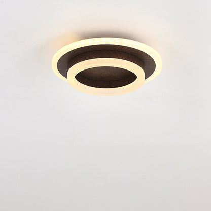 Contemporary Simplicity Round Square Iron PVC LED Flush Mount Ceiling Light For Bedroom