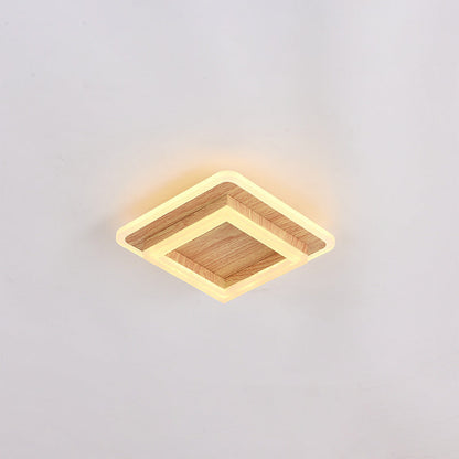 Contemporary Simplicity Round Square Iron PVC LED Flush Mount Ceiling Light For Bedroom