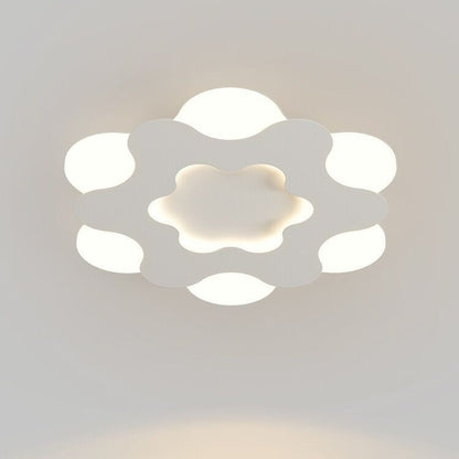 Contemporary Nordic Flower Shape Iron Acrylic Lampshade LED Flush Mount Ceiling Light For Bedroom