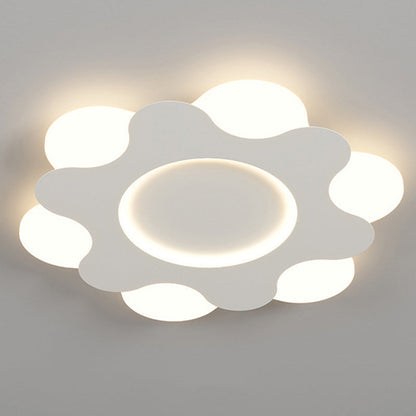 Contemporary Nordic Flower Shape Iron Acrylic Lampshade LED Flush Mount Ceiling Light For Bedroom