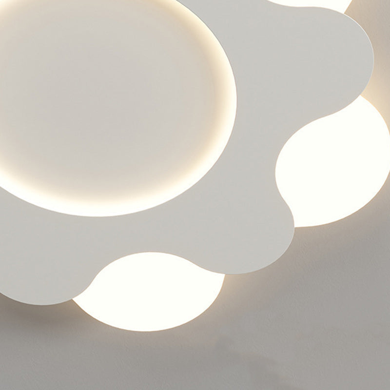 Contemporary Nordic Flower Shape Iron Acrylic Lampshade LED Flush Mount Ceiling Light For Bedroom