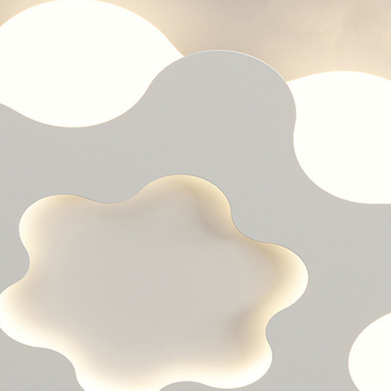 Contemporary Nordic Flower Shape Iron Acrylic Lampshade LED Flush Mount Ceiling Light For Bedroom