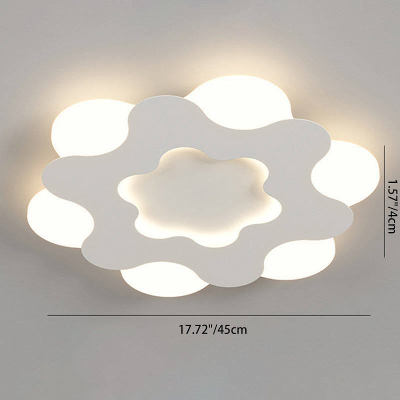 Contemporary Nordic Flower Shape Iron Acrylic Lampshade LED Flush Mount Ceiling Light For Bedroom