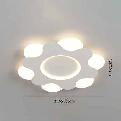 Contemporary Nordic Flower Shape Iron Acrylic Lampshade LED Flush Mount Ceiling Light For Bedroom